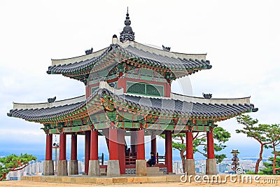 Korea UNESCO World Heritage Sites â€“ Hwaseong Fortress Pavilion Editorial Stock Photo